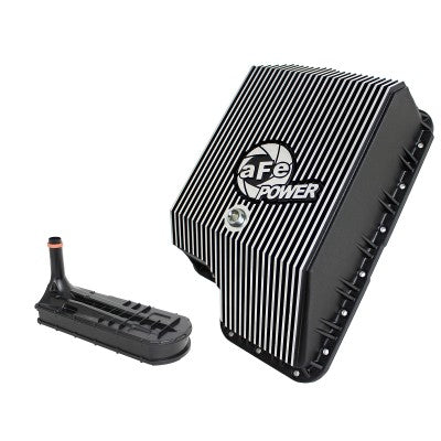 COV Trans Pan; Ford Dsl Trucks 94-10 V8-7.3/6.0/6.4L Blk Machd Fins