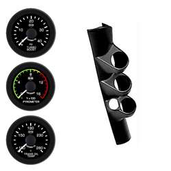 98-02 DODGE CUMMINS EV2 Black Face/White Pointer/Black Bezel Pyro-Boost-Trans Temp W/Speaker