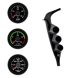 03-09 DODGE CUMMINS EV2 Black Face/Red Pointer/Black Bezel Pyro-Boost-Trans Temp Full Pillar