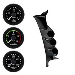 EV  08-09 SD FORD PILLAR KIT (PYRO-BOOST-TRANS TEMP) BLK FACE WHT PTR BLK BZL