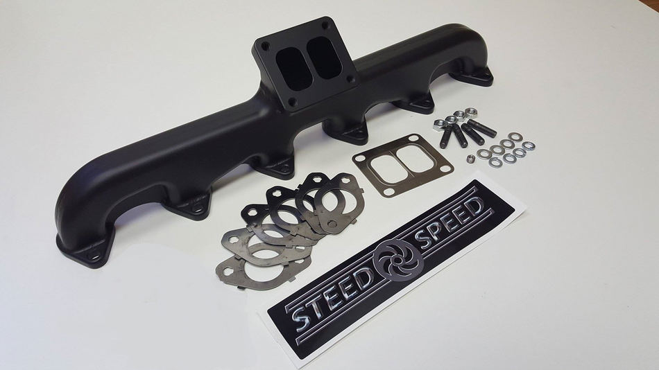 Steed Speed 24-Valve T4 Angled Wastegate Manifold (In Stock)
