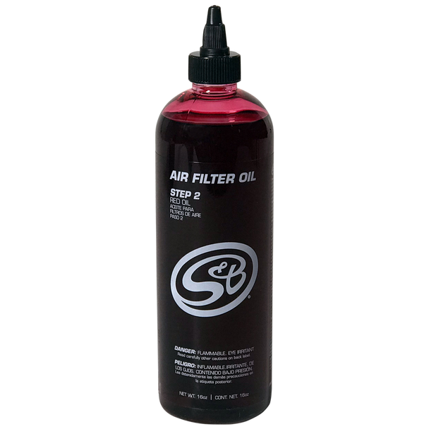 S&B FILTERS 88-0010 16 OZ. BOTTLE OF AIR FILTER OIL - RED