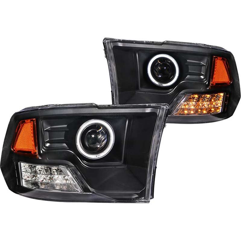 Anzo 111159 09-15 Dodge RAM 1500 Black Projector Headlights with CCFL Halo