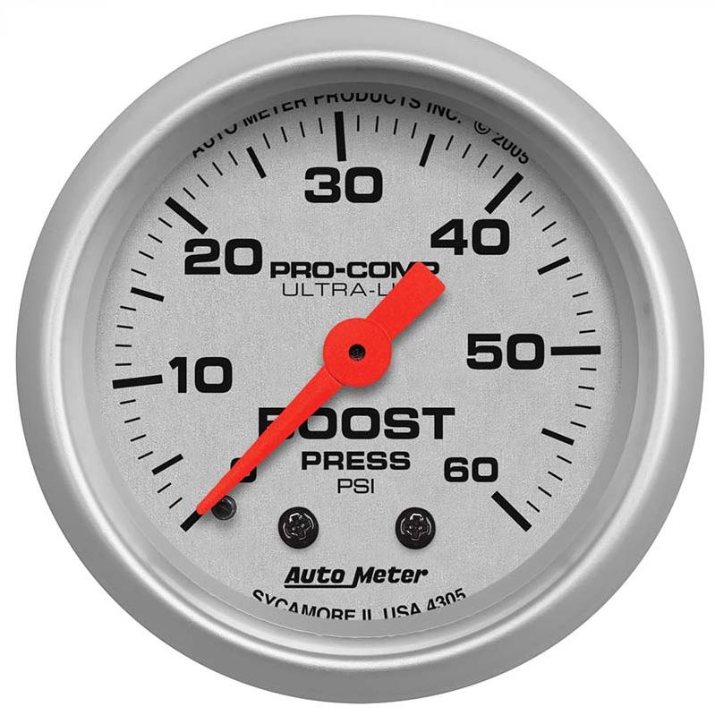 AutoMeter 4305 Ultra-Lite 0-60 psi 2-1/16" Boost Gauge