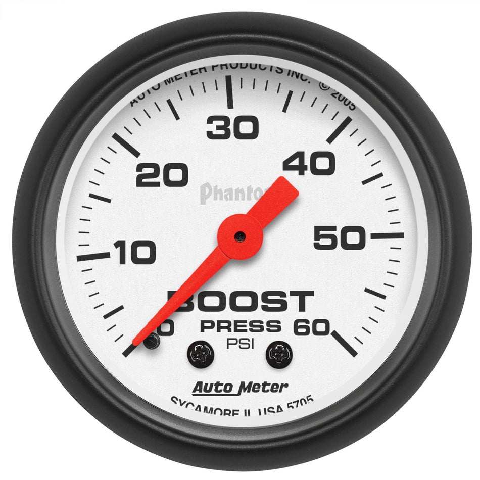 Autometer Phantom 0-60 psi 2-1/16″ Mechanical Boost Gauge 5705