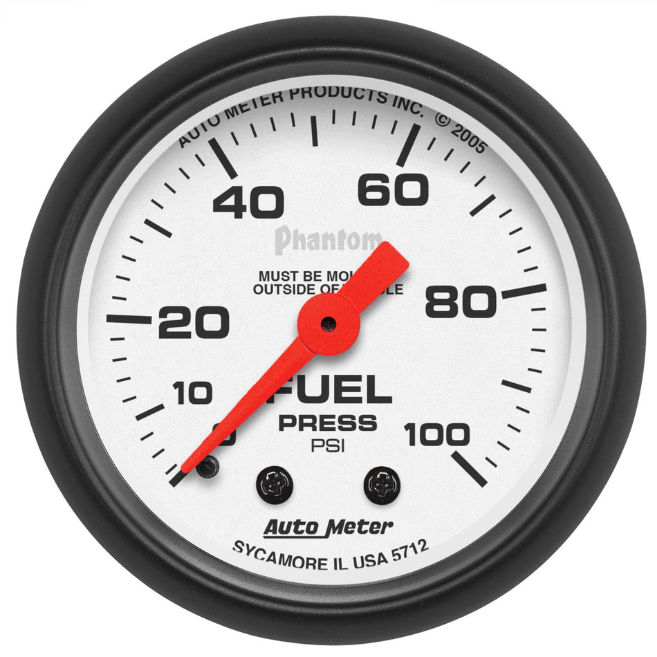 AutoMeter Phantom 0-100psi 2-1/16″ Mechanical Fuel Pressure Gauge 5712