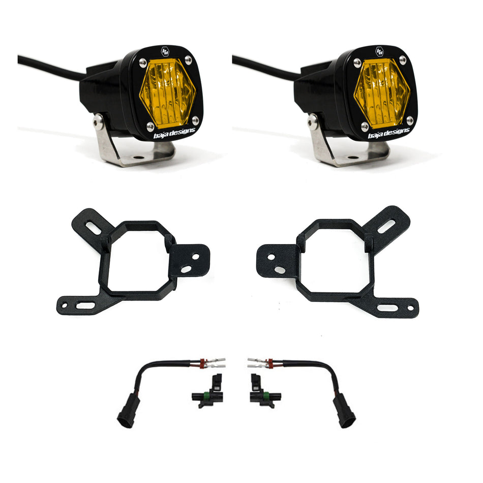 Baja Designs 24-25 GM 2500/3500 S1 Fog Pocket Light Kit - Baja Amber