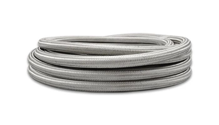 Rollo de 2 pies de manguera flexible trenzada de acero inoxidable; tamaño AN: -4; diámetro interior de la manguera: 0,22"