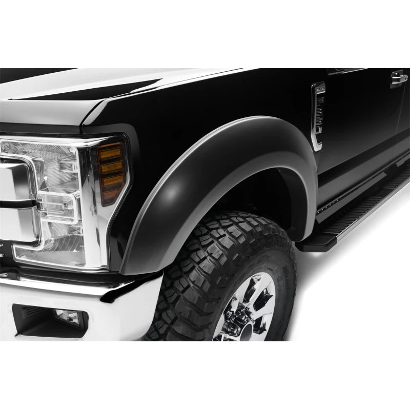 Guardabarros Bushwacker 17-18 Ford F-250 Super Duty, estilo extensible, 2 piezas, color negro
