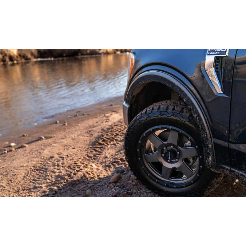 Guardabarros Bushwacker estilo equipo original para Ford F-250 Super Duty 17-18 (2 piezas), color negro