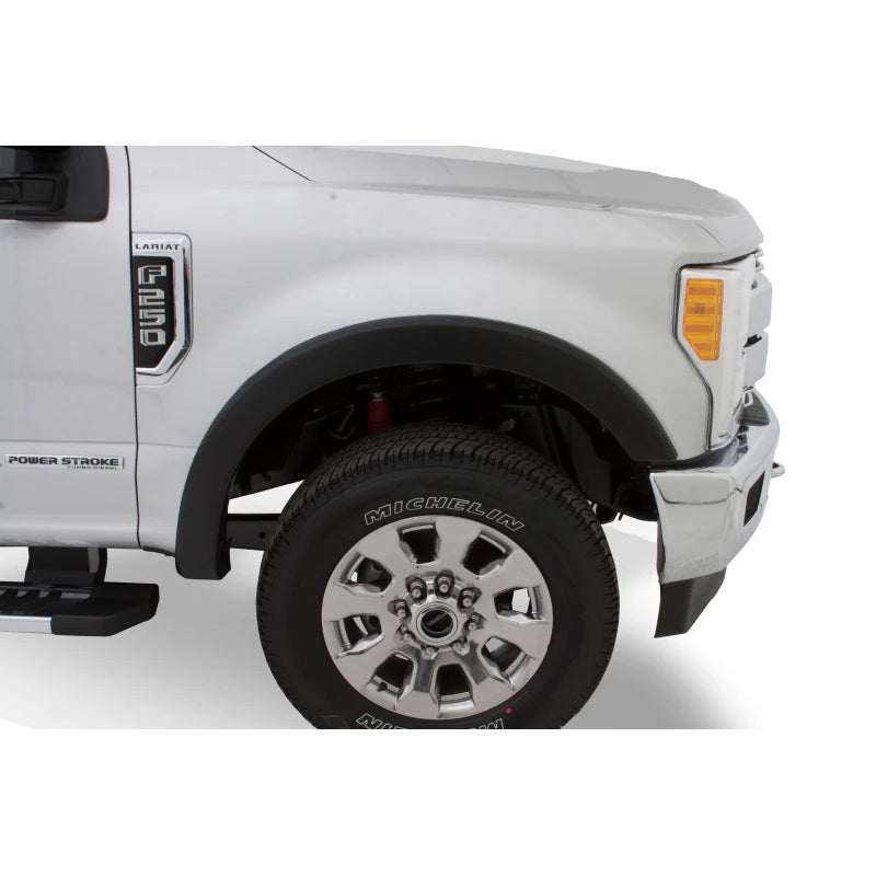 Guardabarros Bushwacker estilo Ford F-250 Super Duty Styleside OE (4 piezas), color negro, 99-07