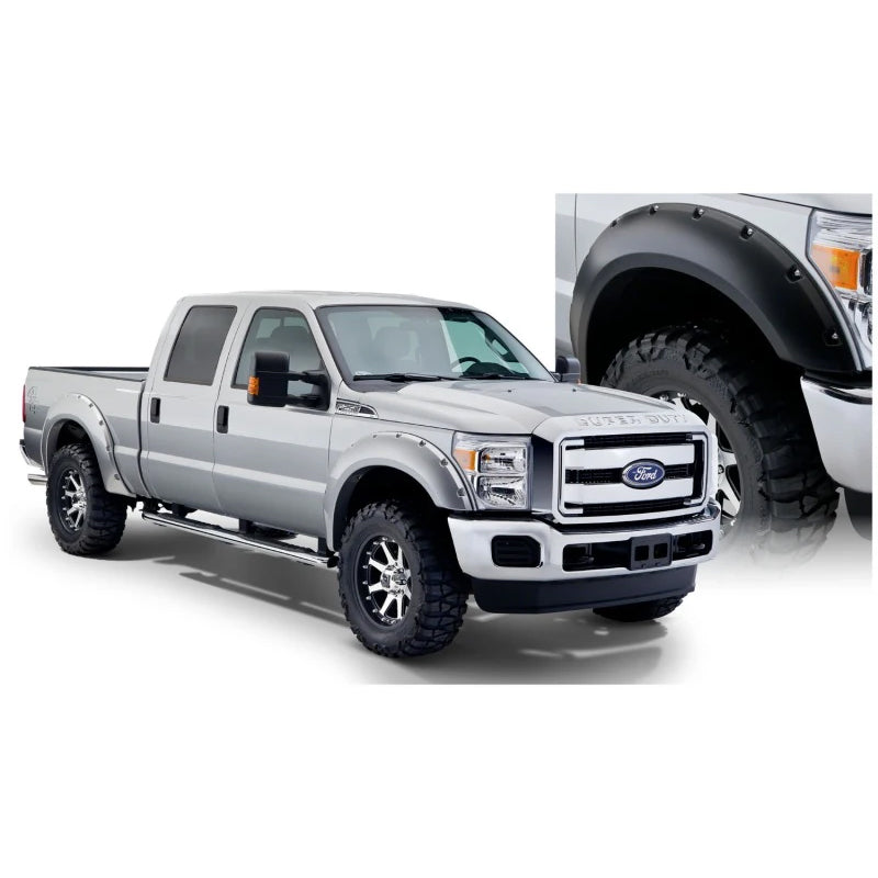 Guardabarros Bushwacker para Ford F-250 Super Duty Styleside 99-07, 4 piezas, 81/96 pulgadas, color negro