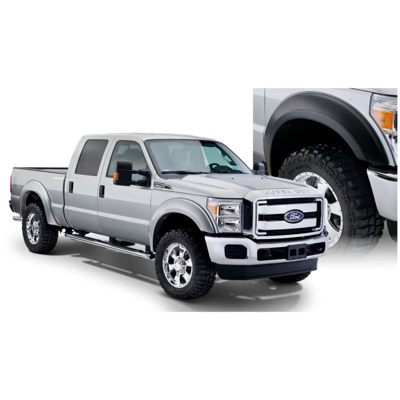 Guardabarros extensibles Bushwacker Styleside para Ford F-350 Super Duty 11-16, 4 piezas, color negro