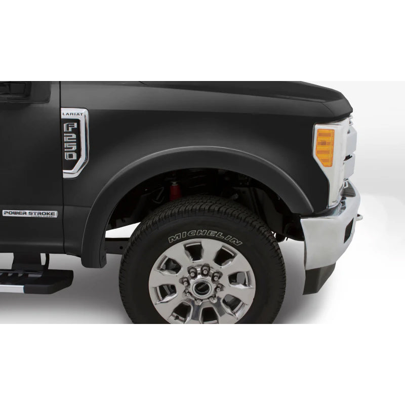 Guardabarros Bushwacker estilo equipo original para Ford F-250 Super Duty 17-18 (4 piezas), color negro