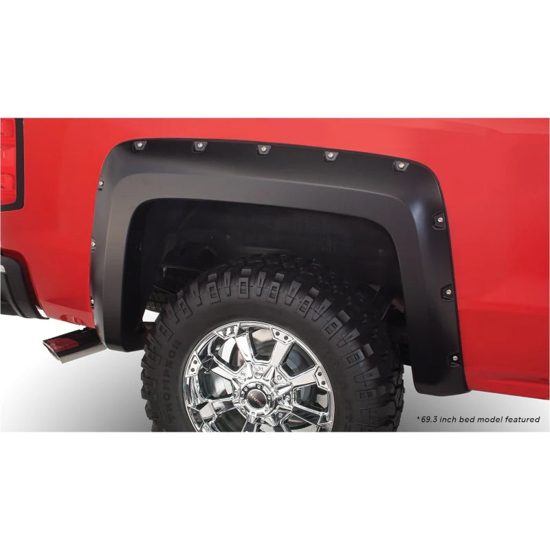 Guardabarros Bushwacker estilo bolsillo Fleetside para Chevy Silverado 2500 HD 15-18, 2 piezas, 78,8/97,8 pulgadas, color negro