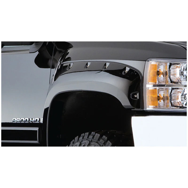 Guardabarros Bushwacker para GMC Sierra 2500 HD Fleetside (modelos 07-14), 4 piezas, 78,7/97,6 pulgadas, color negro