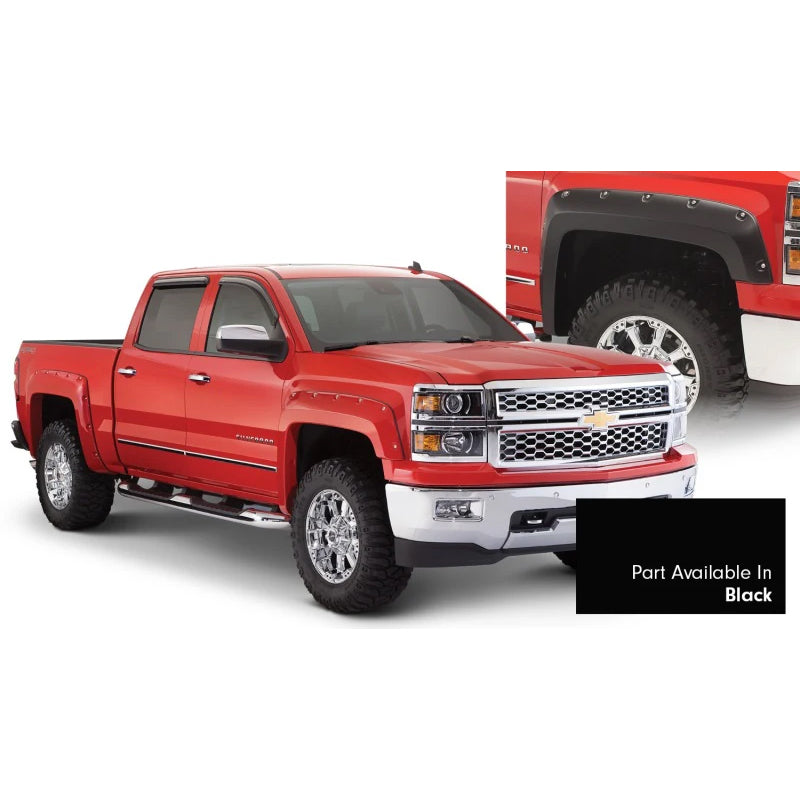 Guardabarros estilo bolsillo Bushwacker para Chevy Silverado 1500 Fleetside 16-18, 4 piezas, 78,8/97,8 pulgadas, color negro