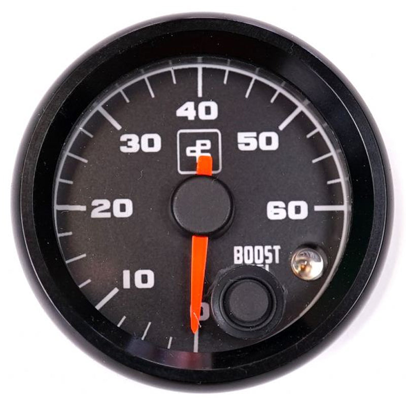 Power Driven Black 2-1/16" 60 psi Boost Gauge with Warning