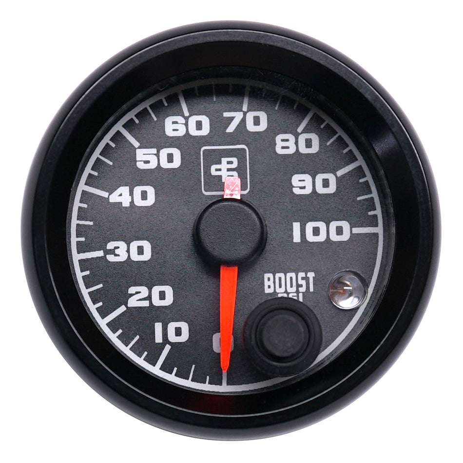 Power Driven Black 2-1/16" 100 psi Boost Gauge with Warning