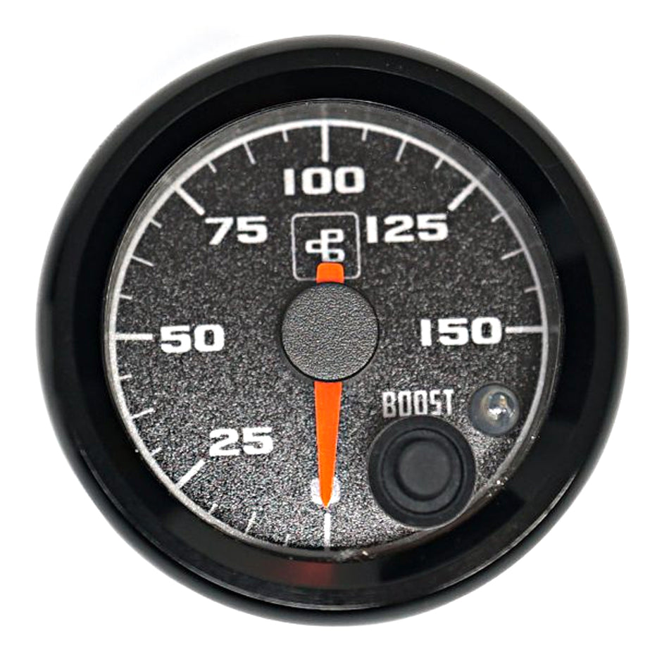Power Driven Black 2-1/16" 150 psi Boost Gauge with Warning