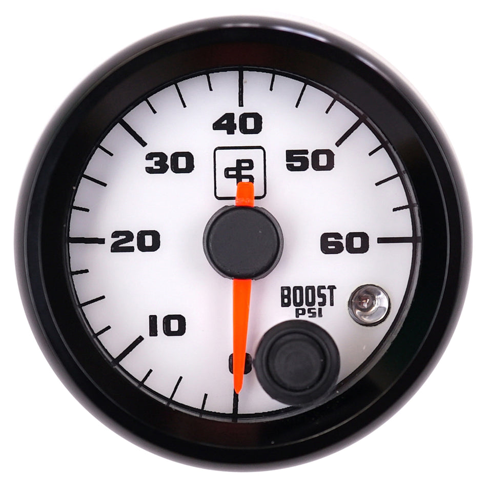 Power Driven White 2-1/16" 60 psi Boost Gauge with Warning
