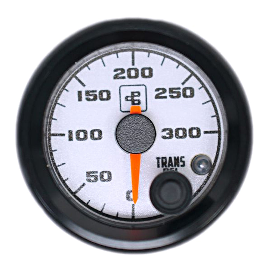 Power Driven White 2-1/16" 300 psi Transmission Line Pressure Gauge with Warning