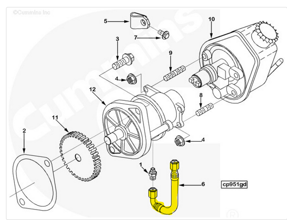Vacuum Pump Oil Feed line Cummins 94-98