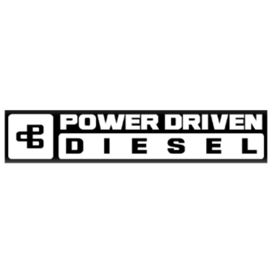 Power Driven 8” White Sticker
