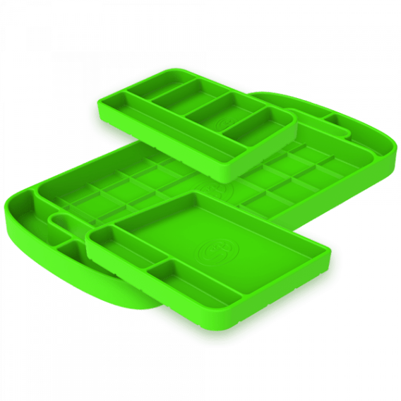 Juego de 3 piezas - Bandeja de herramientas de silicona verde lima - S&amp;B 80-1000